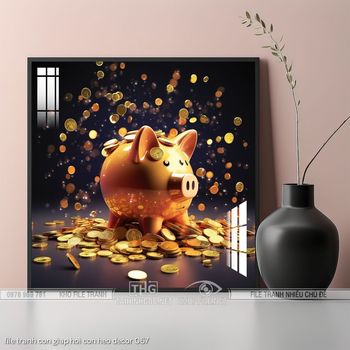 file tranh con giap hoi con heo decor 067