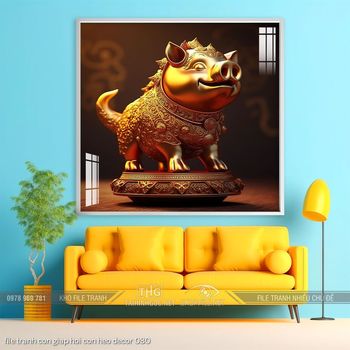 file tranh con giap hoi con heo decor 080