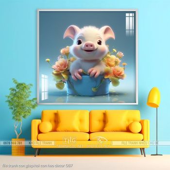 file tranh con giap hoi con heo decor 087