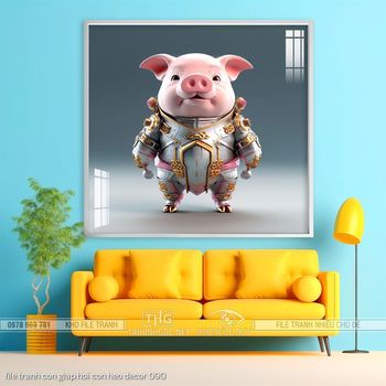 file tranh con giap hoi con heo decor 090