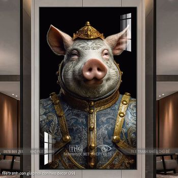 file tranh con giap hoi con heo decor 091
