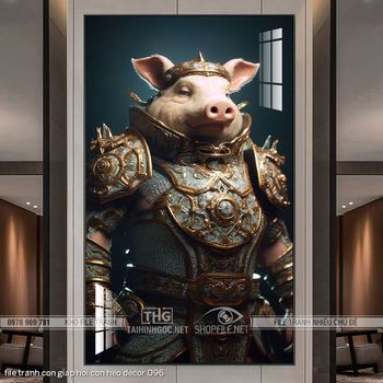 file tranh con giap hoi con heo decor 096