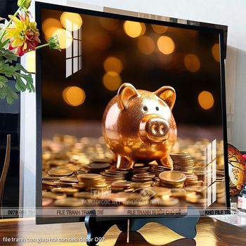 file tranh con giap hoi con heo decor 097