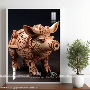 file tranh con giap hoi con heo decor 098
