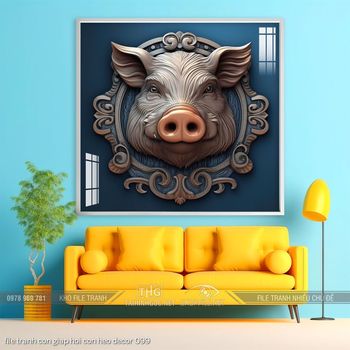 file tranh con giap hoi con heo decor 099