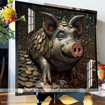 file tranh con giap hoi con heo decor 100
