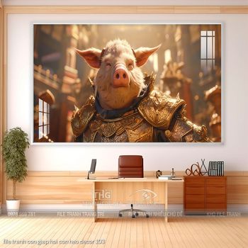 file tranh con giap hoi con heo decor 103