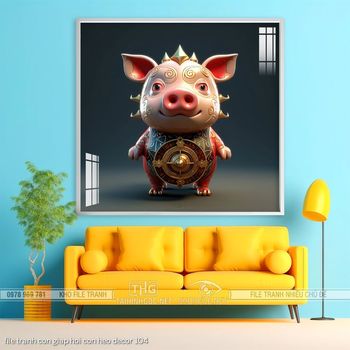 file tranh con giap hoi con heo decor 104