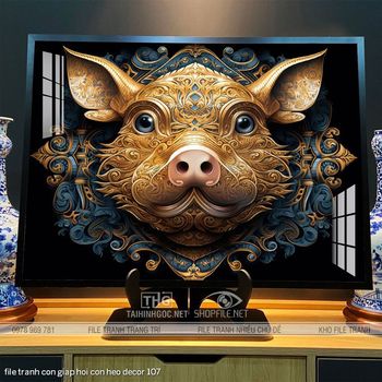 file tranh con giap hoi con heo decor 107