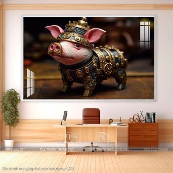 file tranh con giap hoi con heo decor 109