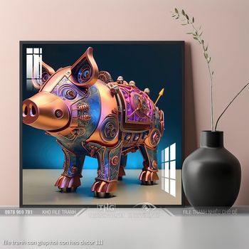 file tranh con giap hoi con heo decor 111