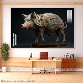file tranh con giap hoi con heo decor 119
