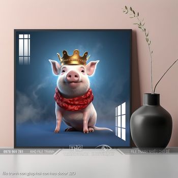 file tranh con giap hoi con heo decor 120