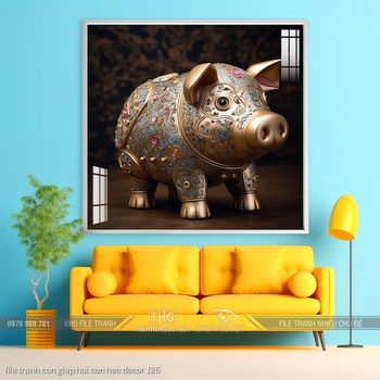 file tranh con giap hoi con heo decor 126