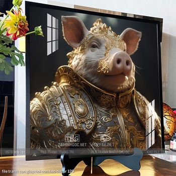 file tranh con giap hoi con heo decor 129