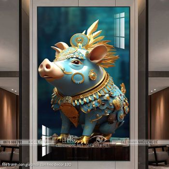 file tranh con giap hoi con heo decor 130