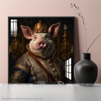 file tranh con giap hoi con heo decor 133