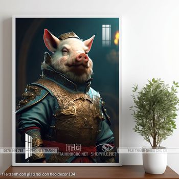 file tranh con giap hoi con heo decor 134