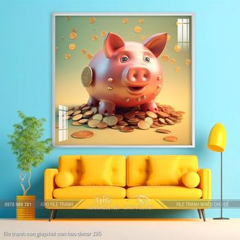 file tranh con giap hoi con heo decor 135