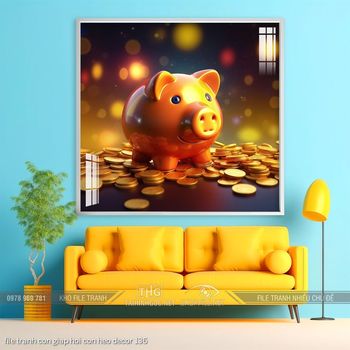 file tranh con giap hoi con heo decor 136