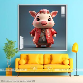 file tranh con giap hoi con heo decor 141