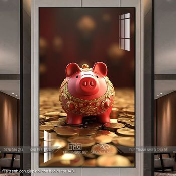 file tranh con giap hoi con heo decor 143