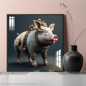 file tranh con giap hoi con heo decor 145