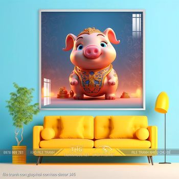 file tranh con giap hoi con heo decor 146