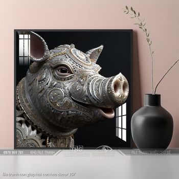 file tranh con giap hoi con heo decor 157