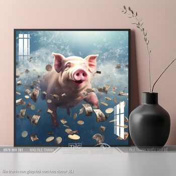 file tranh con giap hoi con heo decor 161