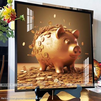 file tranh con giap hoi con heo decor 163