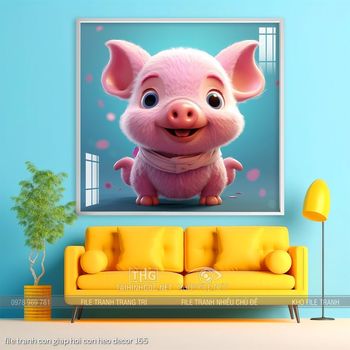 file tranh con giap hoi con heo decor 165