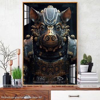 file tranh con giap hoi con heo decor 167