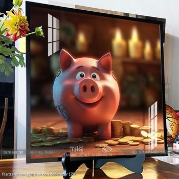 file tranh con giap hoi con heo decor 170