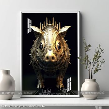 file tranh con giap hoi con heo decor 171