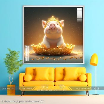 file tranh con giap hoi con heo decor 172