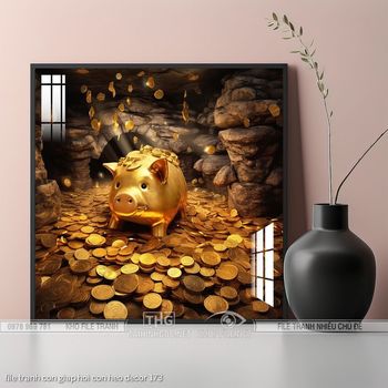 file tranh con giap hoi con heo decor 173