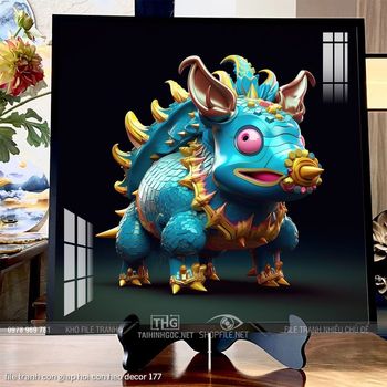 file tranh con giap hoi con heo decor 177