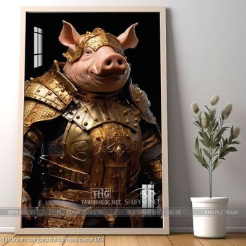 file tranh con giap hoi con heo decor 179