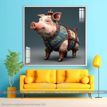 file tranh con giap hoi con heo decor 180