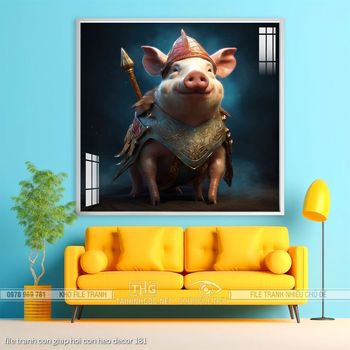 file tranh con giap hoi con heo decor 181