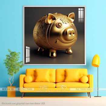file tranh con giap hoi con heo decor 182
