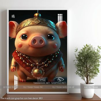 file tranh con giap hoi con heo decor 183