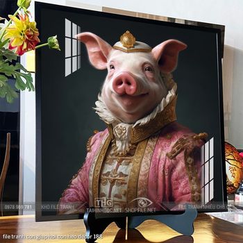 file tranh con giap hoi con heo decor 188