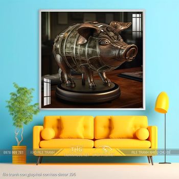 file tranh con giap hoi con heo decor 196