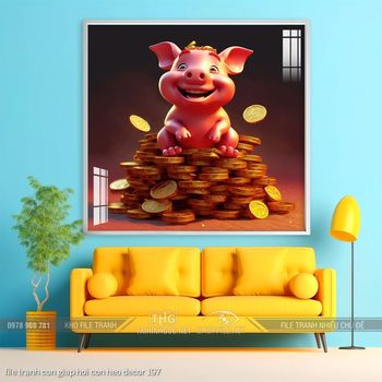 file tranh con giap hoi con heo decor 197