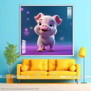 file tranh con giap hoi con heo decor 198