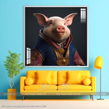 file tranh con giap hoi con heo decor 199