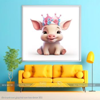 file tranh con giap hoi con heo decor 201