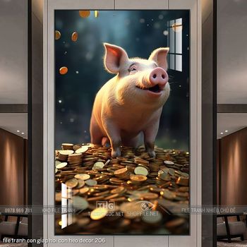 file tranh con giap hoi con heo decor 206